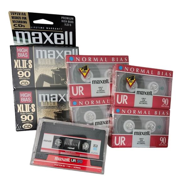 Lot 7 NEW Maxell High Bias XLII-S 90 Minute Cassette Tape Japan - Picture 1 of 6